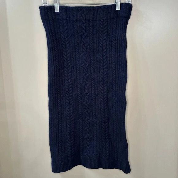 Ralph Lauren Skirt Wool Cashmere Blend Sweater Skirt Navy Blue Sz M - Picture 1 of 7